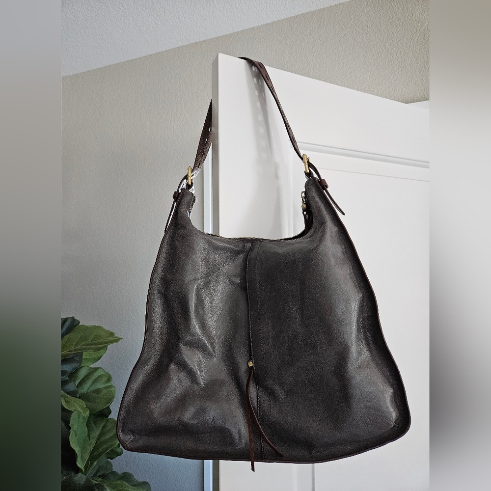 HOBO Dark Brown Leather Shoulder Bag
